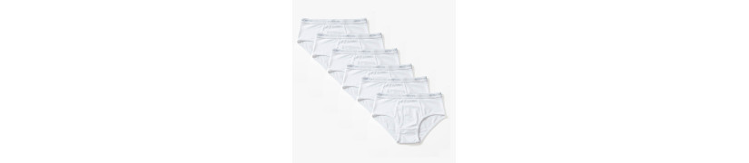 Pack X6 Trusas Boston Clásica Blanco 100% Algodón