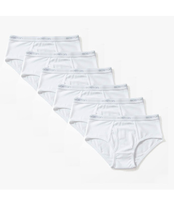 Pack X6 Trusas Boston Clásica Blanco 100% Algodón