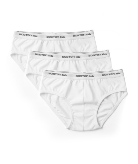 Pack x3 Calzoncillos Boston Kids Blanco