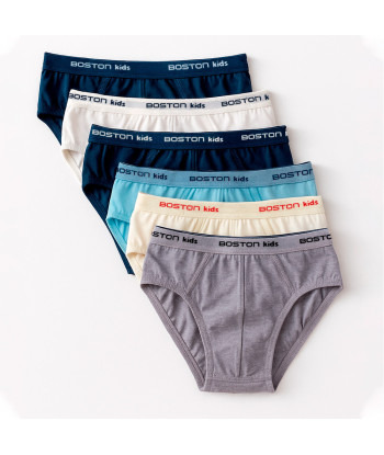 Calzoncillos Boston Kids Pack X6 Multicolor Algodón