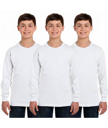 Pack x3 Polo Boston Manga Larga Para Niños