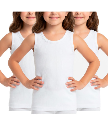 Pack X3 Camiseta Sin Mangas Sweet Cotton Niñas