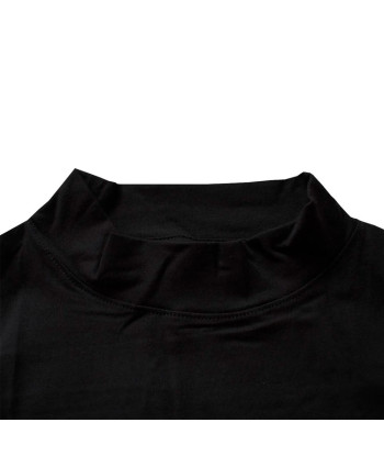 Polo Manga Larga Fila Cuello Alto Negro