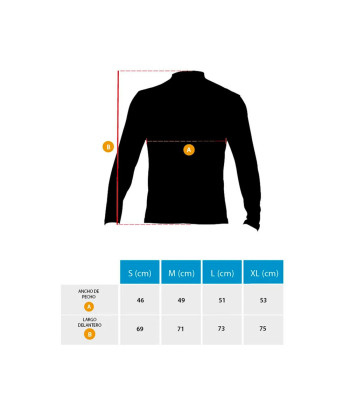 Polo Manga Larga Fila Cuello Alto Negro