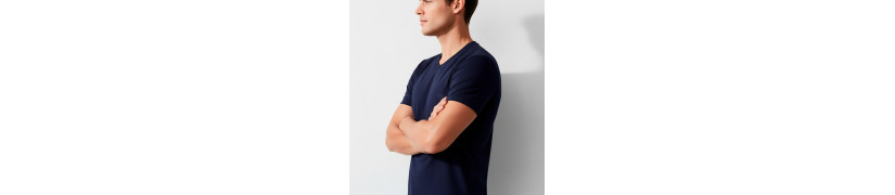 Polo Manga Corta Fila Cuello V Azul marino