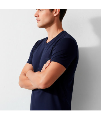 Polo Manga Corta Fila Cuello V Azul marino