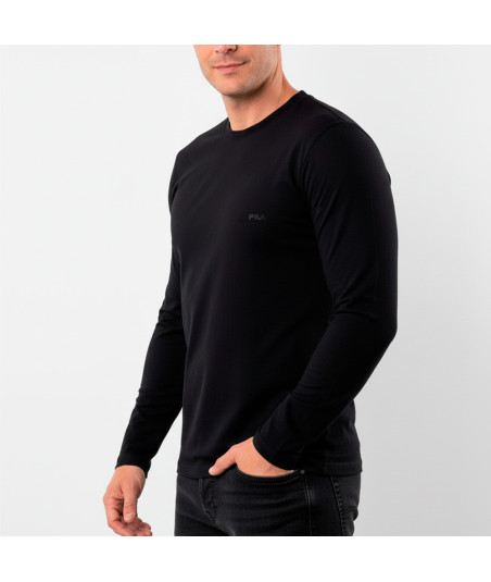 Polo manga larga FILA Cuello Redondo Negro