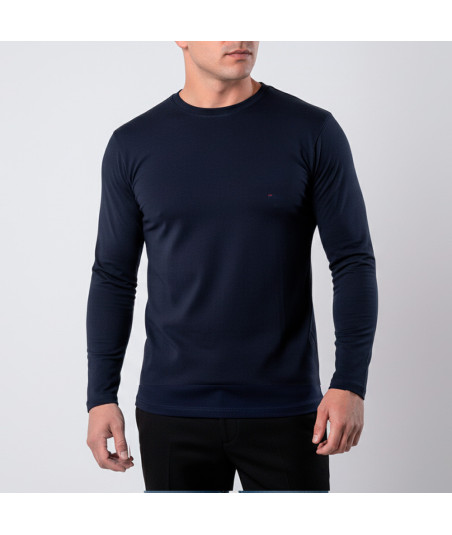 Polo manga larga FILA Cuello Redondo Azul Marino